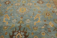 LoomBloom Multi Size Muted Turkish Oushak Hand Knotted Traditional Wool Area Rug Gold, Brown Color