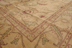 10' 4''x14' 9'' Tan Brown Sage Color Hand Knotted All-Over 100% Wool Traditional Oriental Rug