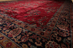 14' x24' 11'' Burgundy Midnight Blue Brown Color Hand Knotted All-Over 100% Wool Traditional Oriental Rug