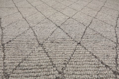 9' 11''x11' 11'' Ash Gray Color Hand Tufted All-Over 100% Wool Traditional Oriental Rug