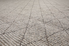 9' 11''x11' 11'' Ash Gray Color Hand Tufted All-Over 100% Wool Traditional Oriental Rug