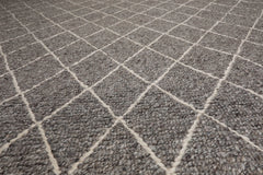 10' 3''x14' 1'' Ash Gray Cream Color Hand Tufted All-Over 100% Wool Modern Oriental Rug