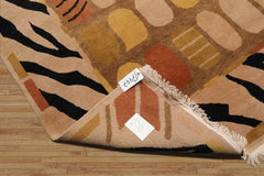 6' x9' Brown Beige Black Color Hand Knotted All-Over 100% Wool Traditional Oriental Rug