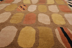 6' x9' Brown Beige Black Color Hand Knotted All-Over 100% Wool Traditional Oriental Rug