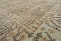 8' x10' Moss Beige Mint Color Hand Knotted All-Over 100% Wool Traditional Oriental Rug