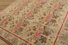 10 x 14 Brown Green Red Color Hand Knotted All-Over 100% Wool Arts & crafts Oriental Rug