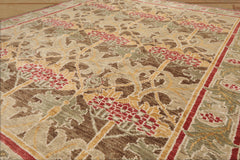 8 x 10 Brown Green Red Color Hand Knotted All-Over 100% Wool Arts & crafts Oriental Rug