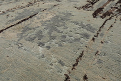 8' x10' Mint Green Neutral Color Hand Knotted All-Over Wool & Silk Modern Oriental Rug