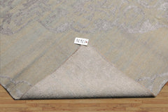 8' x11' Gray Beige Taupe Color Hand Knotted All-Over Wool||100% Wool Transitional Oriental Rug