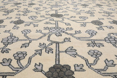 9' x12' 6'' vory Gray Charcoal Color Hand Knotted All-Over 100% Wool Traditional Oriental Rug
