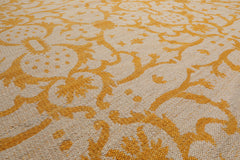 10' x14' Beige Gold Color Hand Woven All-Over 100% Wool Modern Oriental Rug