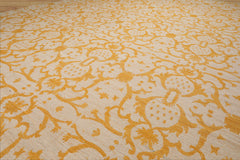 10' x14' Beige Gold Color Hand Woven All-Over 100% Wool Modern Oriental Rug