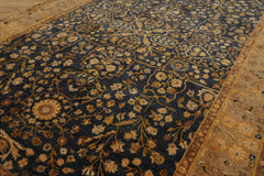 6x9 Denim Gold Brown Color Hand Knotted All-Over 100% Wool Traditional Oriental Rug