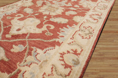 2x12 Rust Beige Tan Color Hand Knotted All-Over 100% Wool Traditional Oriental Rug