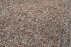 9x12 Rust, Gray Blue Color Hand Knotted All-Over 100% Wool Traditional Oriental Rug