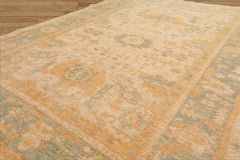 5x8 Beige Sage Gold Color Hand Knotted All-Over 100% Wool Traditional Oriental Rug