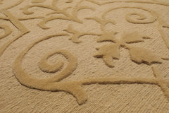 5x7 Pale Gold Color Hand Knotted All-Over 100% Wool Traditional Oriental Rug