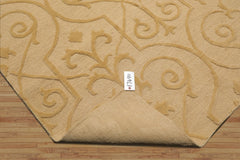 5x7 Pale Gold Color Hand Knotted All-Over 100% Wool Traditional Oriental Rug