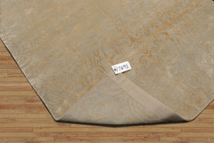 4x6 Gray, Beige Color Hand Knotted All-Over Wool & Silk Traditional Oriental Rug