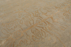 4x6 Gray, Beige Color Hand Knotted All-Over Wool & Silk Traditional Oriental Rug