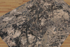 4x9 Gray, Beige, Muted Tones Color Hand Knotted All-Over 100% Wool Modern Oriental Rug