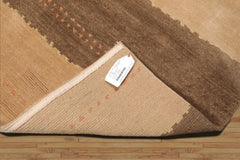 4x6 Camel, Brown Hand Knotted Tibetan 100% Wool Modern & Contemporary Oriental Area Rug