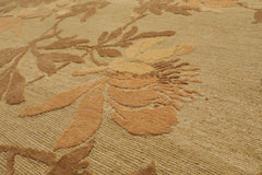 6x9 Light Olive, Brown, Beige Color Hand Knotted All-Over 100% Wool Transitional Oriental Rug