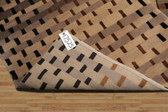 3x5 Tan, Beige, Gray Color Hand Knotted All-Over Wool & Silk Transitional Oriental Rug