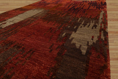 4x6 Rust, Olive, Mint Color Hand Knotted All-Over 100% Wool Modern Oriental Rug