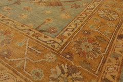 6x9 Aqua, Caramel, Gold Color Hand Knotted All-Over 100% Wool Traditional Oriental Rug