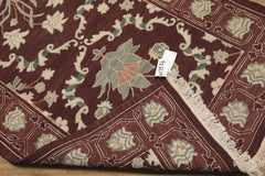 4x6 Chocolate, Mint, Beige Color Hand Knotted All-Over 100% Wool Traditional Oriental Rug