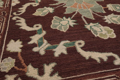 4x6 Chocolate, Mint, Beige Color Hand Knotted All-Over 100% Wool Traditional Oriental Rug