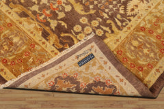 6x9 Brown, Gold, Rust Color Hand Knotted All-Over 100% Wool Traditional Oriental Rug