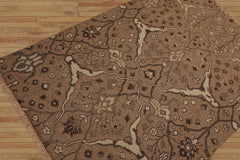 4x6 Camel, Beige, Chocolate Color Hand Knotted All-Over 100% Wool Traditional Oriental Rug