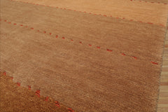 6x9 Raspberry, Camel, Caramel Color Hand Knotted All-Over 100% Wool Traditional Oriental Rug