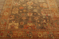 6x9 Gray, Teracotta, Rust Color Hand Knotted All-Over 100% Wool Traditional Oriental Rug