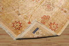 4x6 Beige, Gold, Burnt Orange Color Hand Knotted All-Over 100% Wool Traditional Oriental Rug