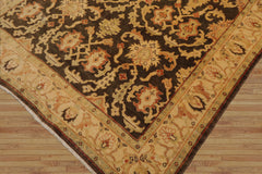 6x9 Brown, Beige, Gold Color Hand Knotted All-Over 100% Wool Traditional Oriental Rug