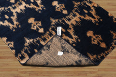 4x6 Navy, Beige Color Hand Knotted All-Over Wool & Silk Traditional Oriental Rug