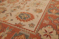 3x5 Beige, Teracotta, Peach Color Hand Knotted All-Over 100% Wool Traditional Oriental Rug