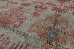 4x6 Gray, Aubergine Hand Knotted Tibetan Wool and Bamboo Tibetan Traditional Oriental Area Rug