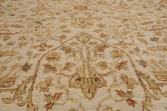 6x9 Beige, Burnt Orange Hand Knotted 100% Wool Agra Traditional Oriental Area Rug