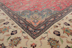 9x12 Raspberry, Ivory Hand Knotted 100% Wool Nain Traditional Oriental Area Rug