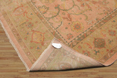 9x12 Raspberry, Pistacchio Hand Knotted Oushak 100% Wool Traditional Oriental Area Rug