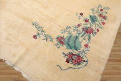 13'4" x 16'2" Ivory, Turquoise Palace Hand Knotted 100% Wool Art Deco Traditional Oriental Area Rug