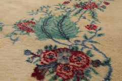 13'4" x 16'2" Ivory, Turquoise Palace Hand Knotted 100% Wool Art Deco Traditional Oriental Area Rug