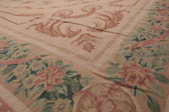 16'3" x 18'6" Blush, Peach Palace Hand Knotted Needlepoint 100% Wool French Aubusson Traditional Oriental Area Rug