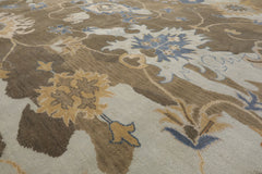 15'8'' x 15'9'' Brown, Tan Palace Hand Knotted 100% Wool Oushak Transitional Oriental Area Rug
