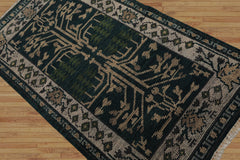 3x5 Teal, Beige Hand Knotted Turkish Oushak 100% Wool Traditional Oriental Area Rug