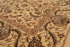 4x6 Vanilla, Tan Hand Tufted Hand Made Wool and Silk Nourison Traditional Oriental Area Rug